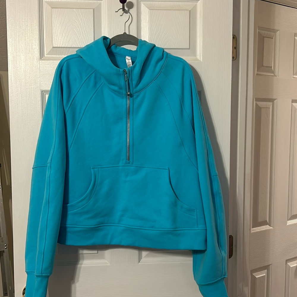 Lululemon scuba half zip with hood turquoise xl/xxl